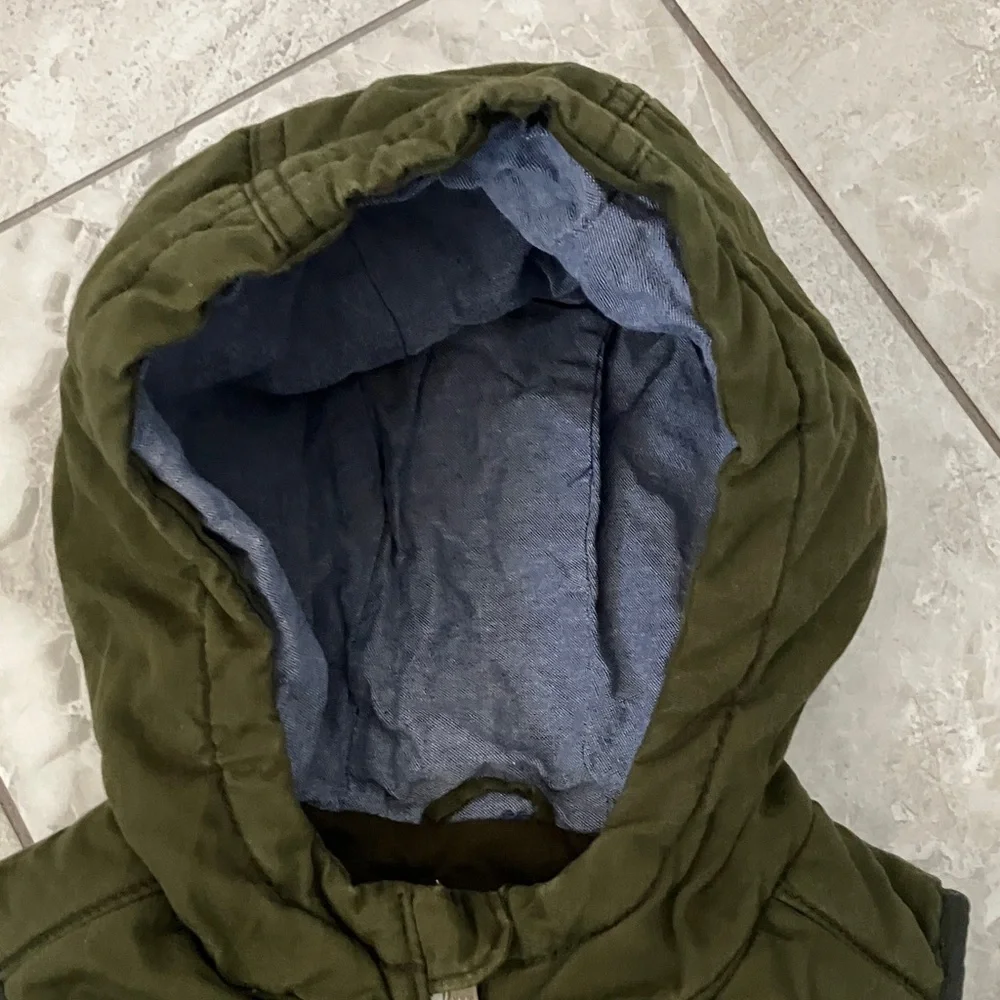 OLD NAVY Green Hooded Cotton quilt puff Vest for Toddler Boys | 5T
